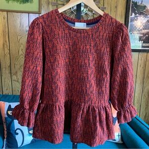 RO + DE Puff Sleeve Ruffle Top